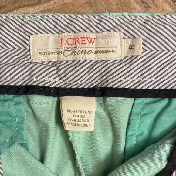 J Crew Chino Shorts in Mint Green - Picture 2 of 3